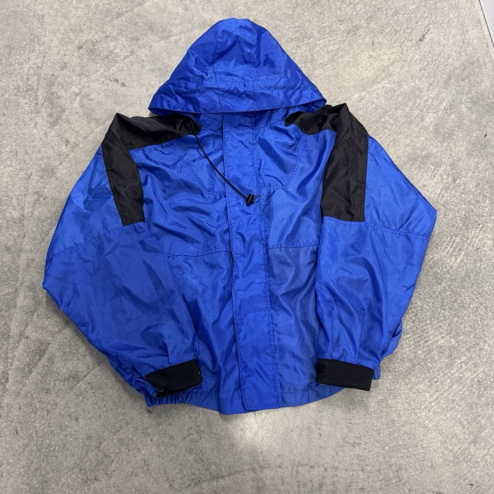 Vintage Men's Marlboro Windbreaker Jacket Cigarettes Outdoor Blue Zip Up XL